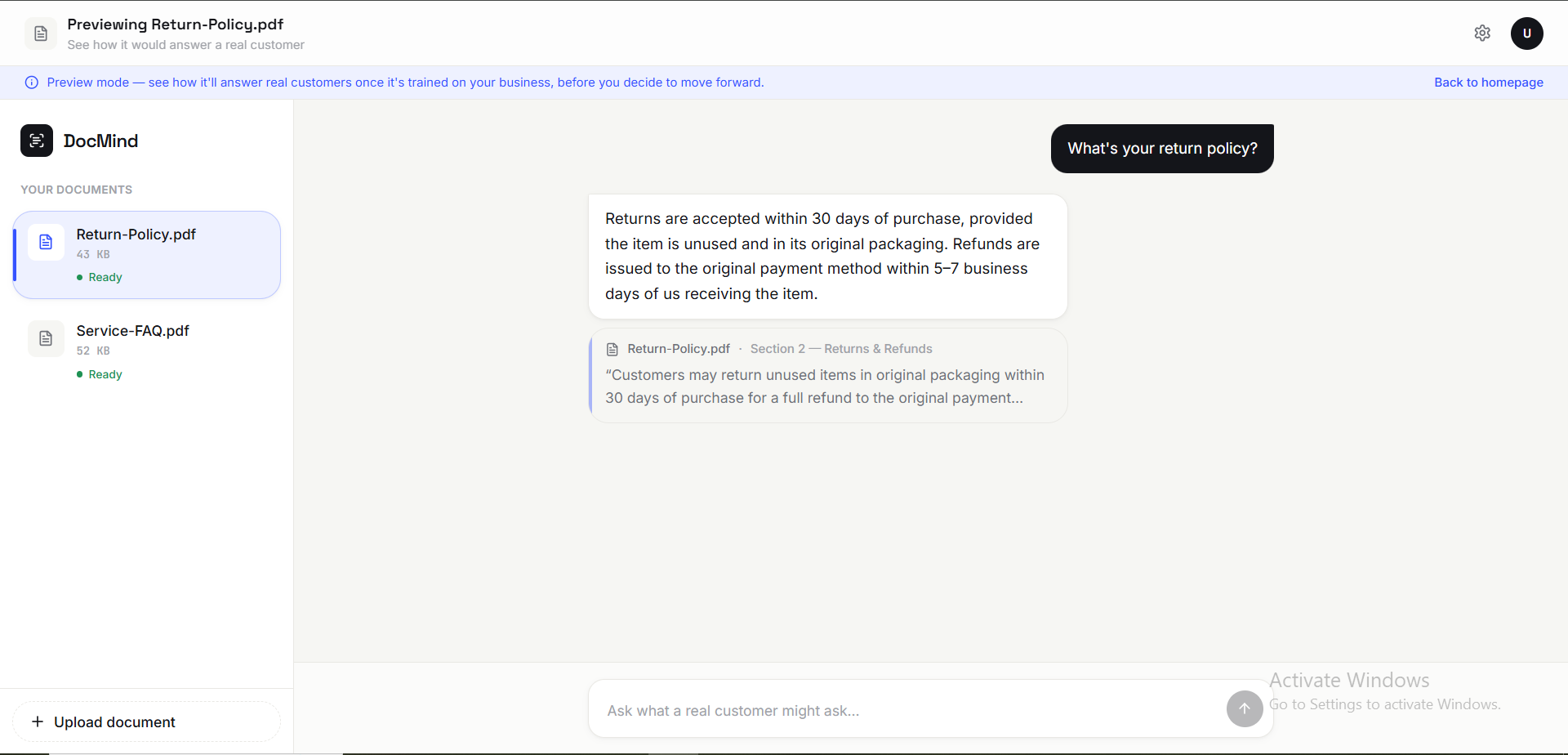 AI Customer Service Agent screenshot 3